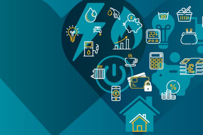 heart shape containing debt related images